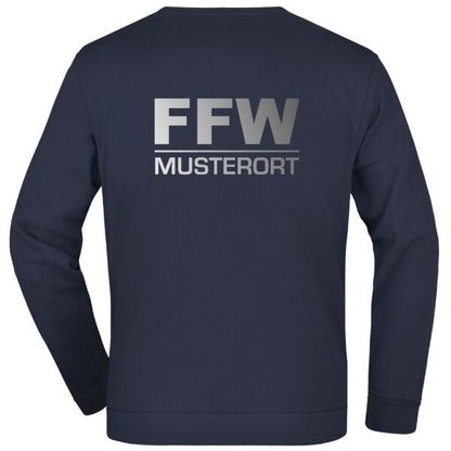 Sweatshirt | Freiwillige Feuerwehr Balken mit Ortsname Navy