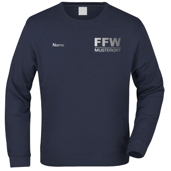 Sweatshirt | Freiwillige Feuerwehr Balken mit Ortsname Navy