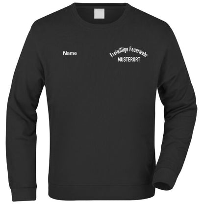 Sweatshirt | Freiwillige Feuerwehr gebogen mit Ortsname Basic Schwarz