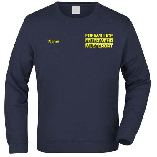 Sweatshirt | Freiwillige Feuerwehr Block mit Ortsname Navy