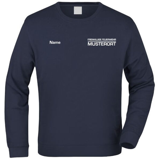 Sweatshirt | Freiwillige Feuerwehr mit Ortsname Balken Navy