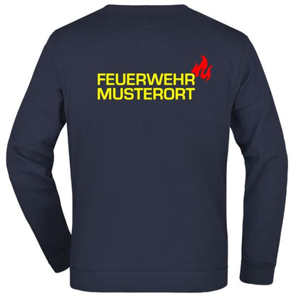 Sweatshirt | Feuerwehr mit Ortsname und Flamme Navy