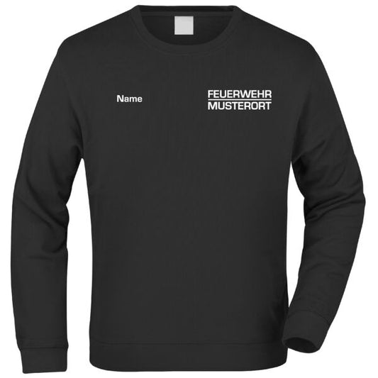 Sweatshirt | Feuerwehr Balken mit Ortsname Schwarz