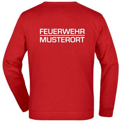 Sweatshirt | Feuerwehr Balken mit Ortsname Rot
