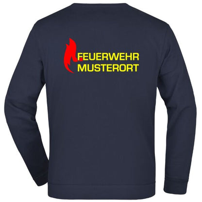 Sweatshirt | Feuerwehr Flammen mit Ortsnamen Navy