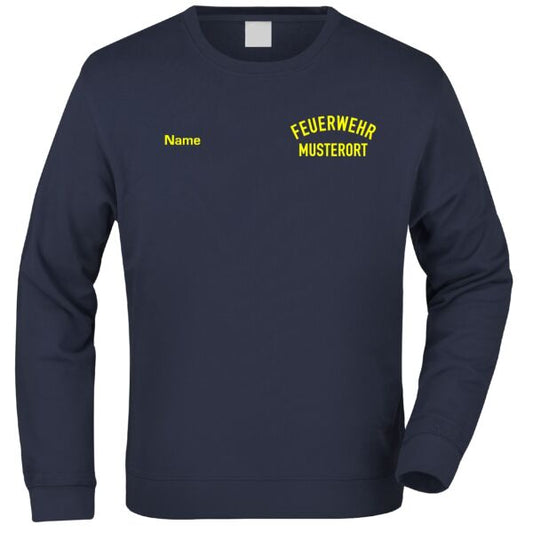 Sweatshirt | Feuerwehr gebogen mit Ortsnamen Navy