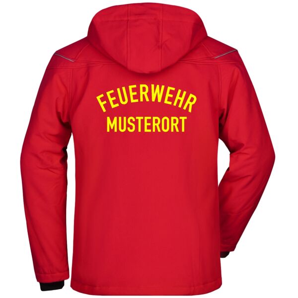 Winter Softshell Jacke | Feuerwehr gebogen mit Ortsnamen Rot