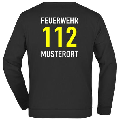 Sweatshirt | Feuerwehr 112 Notruf mit Ortsnamen Schwarz