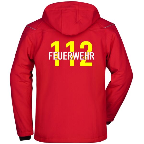 Winter Softshell Jacke | Feuerwehr 112 Notruf Rot