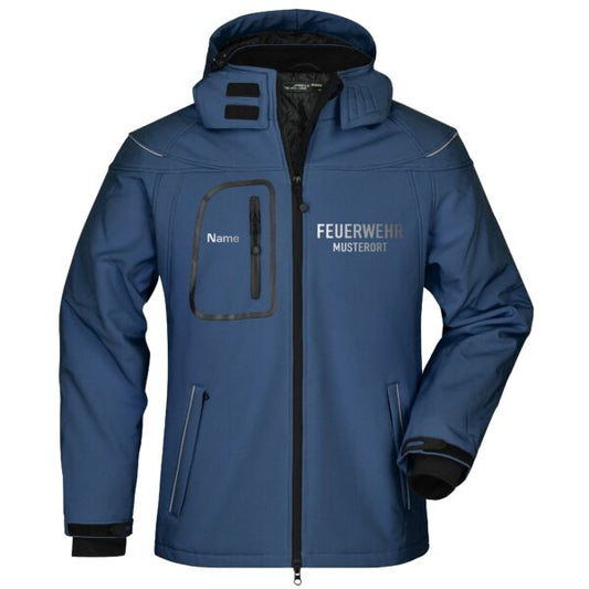 Winter Softshell Jacke | Feuerwehr mit Ortsnamen Navy