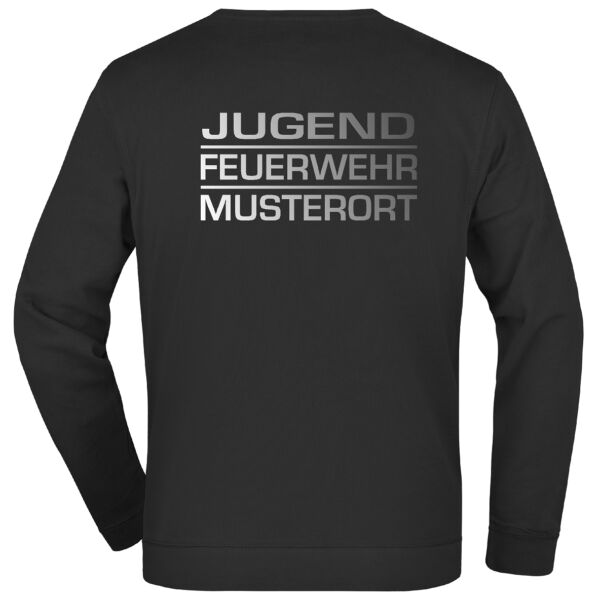 Sweatshirt | Jugendfeuerwehr mit Balken und Ortsnamen Schwarz