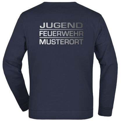 Sweatshirt | Jugendfeuerwehr mit Balken und Ortsnamen Navy