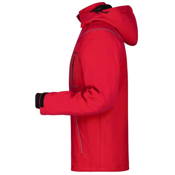 Winter Softshell Jacke | Feuerwehr mit Flamme und Balken Rot