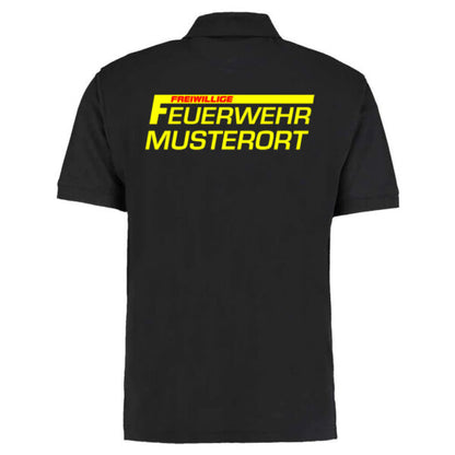 Poloshirt | Freiwillige Feuerwehr mit Ortsname Basic Schwarz