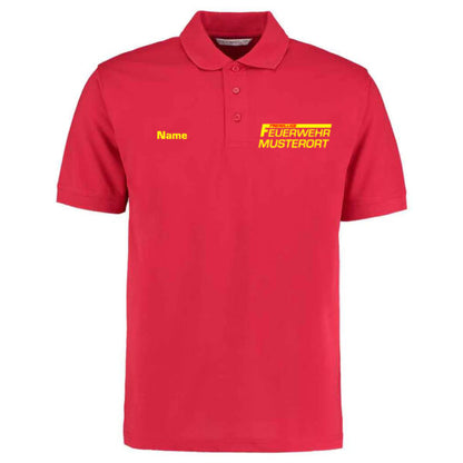 Poloshirt | Freiwillige Feuerwehr mit Ortsname Basic Rot