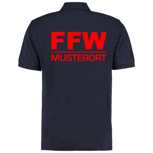 Poloshirt | Freiwillige Feuerwehr Balken mit Ortsname Basic Navy