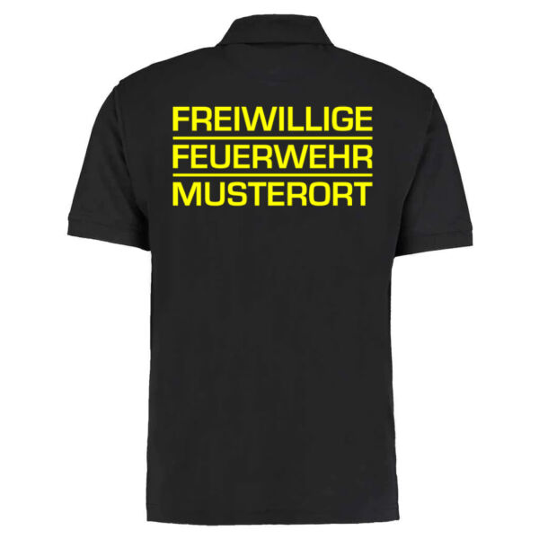 Poloshirt | Freiwillige Feuerwehr Block mit Ortsname Basic Schwarz