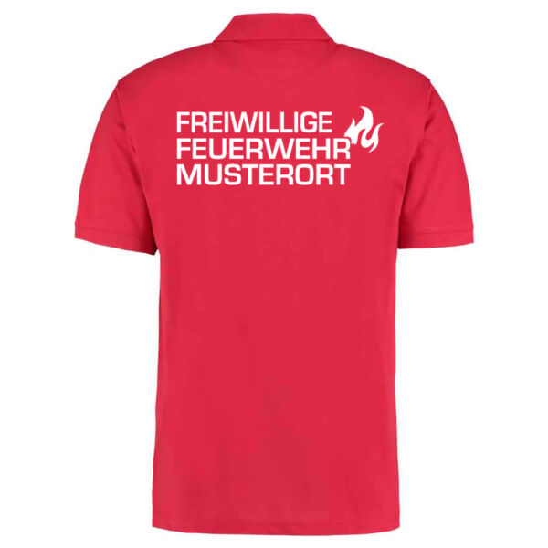 Poloshirt | Freiwillige Feuerwehr mit Ortsname und Flamme Rot