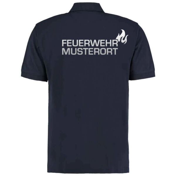 Poloshirt | Feuerwehr Ortsname mit Flamme Basic Navy