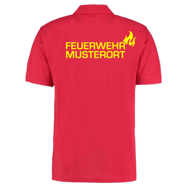 Poloshirt | Feuerwehr Ortsname mit Flamme Basic Rot