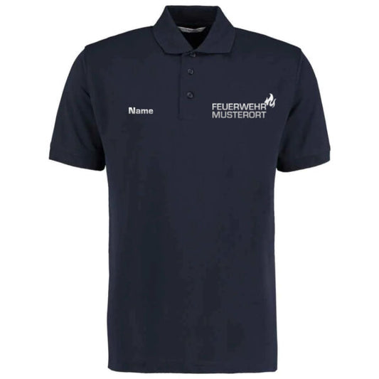 Poloshirt | Feuerwehr Ortsname mit Flamme Basic Navy