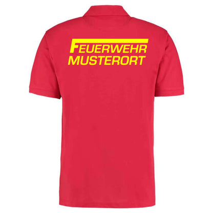 Poloshirt | Feuerwehr F Balken mit Ortsname Basic Rot