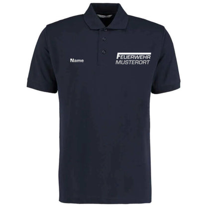 Poloshirt | Feuerwehr F Balken mit Ortsname Basic Navy