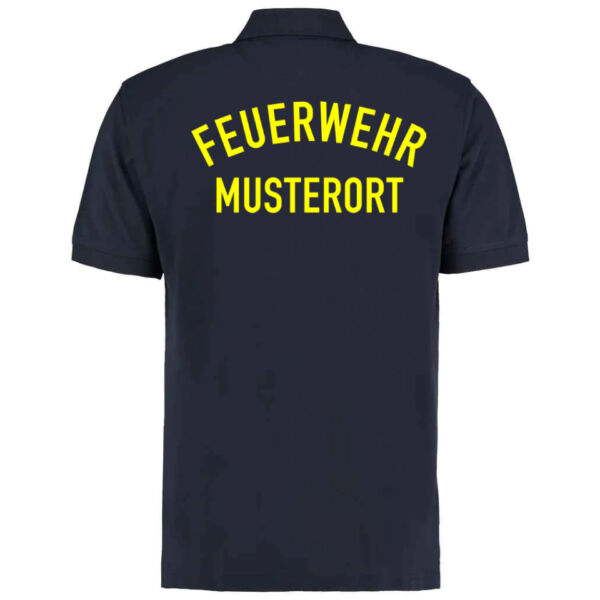 Poloshirt | Feuerwehr gebogen mit Ortsname Basic Navy