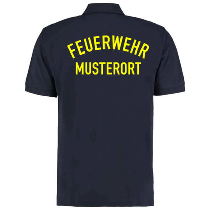 Poloshirt | Feuerwehr gebogen mit Ortsname Basic Navy