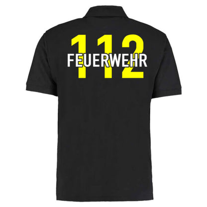 Poloshirt | Feuerwehr 112 Notruf Basic Schwarz