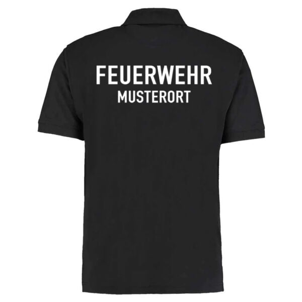 Poloshirt | Feuerwehr mit Ortsnamen Schwarz