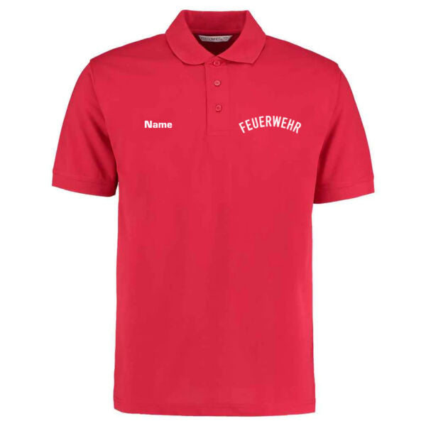 Poloshirt | Feuerwehr gebogen Rot