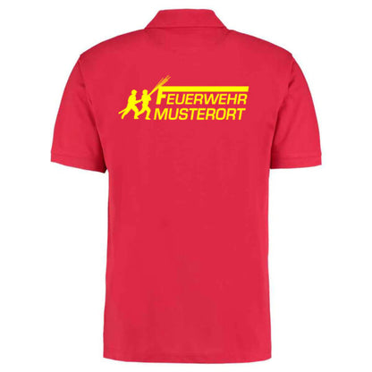 Poloshirt | Feuerwehr Angriff mit Ortsnamen Rot