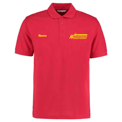 Poloshirt | Feuerwehr Angriff mit Ortsnamen Rot