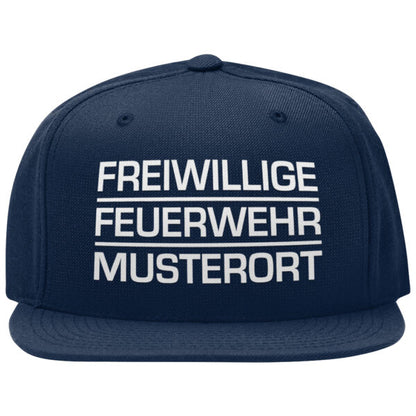 Snap Back Cap Unisex | Freiwillige Feuerwehr Block mit Ortsname Rot