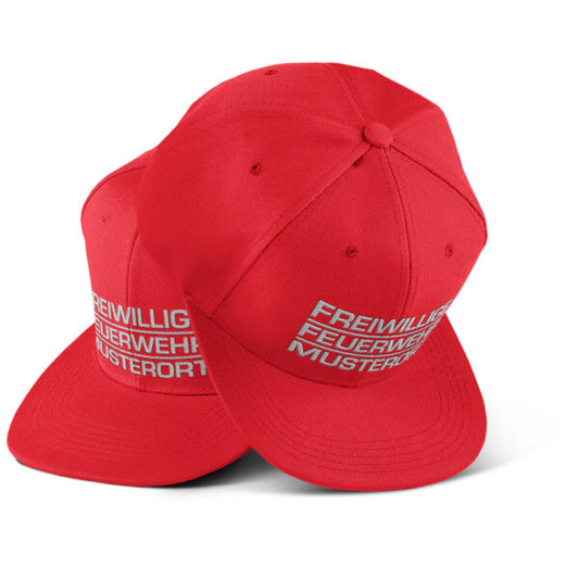 Snap Back Cap Unisex | Freiwillige Feuerwehr Block mit Ortsname Rot