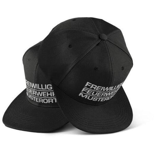 Snap Back Cap Unisex | Freiwillige Feuerwehr Block mit Ortsname Schwarz