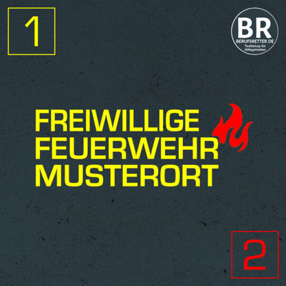 Poloshirt | Freiwillige Feuerwehr mit Ortsname und Flamme Rot