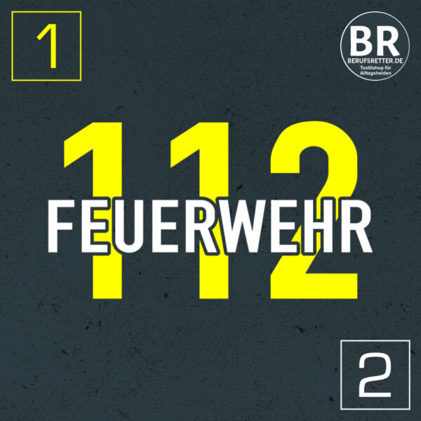 Poloshirt | Feuerwehr 112 Notruf Basic Schwarz