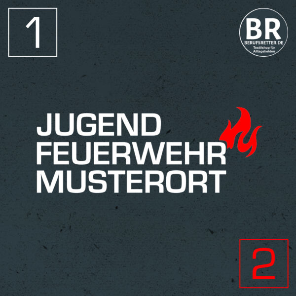 Sweatshirt | Jugendfeuerwehr mit Ortsnamen und Flamme Schwarz