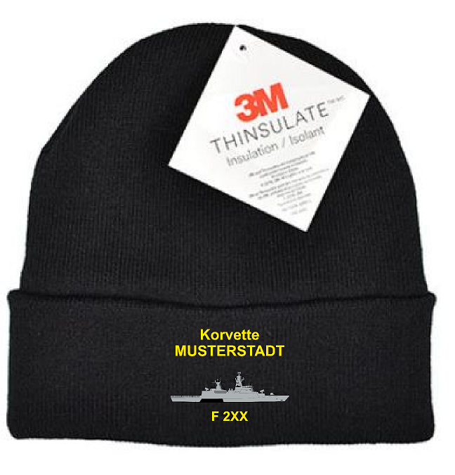 Premium Beanie Thinsulate | Deutsche Marine Korvette K130 Schwarz