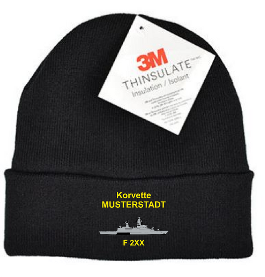 Premium Beanie Thinsulate | Deutsche Marine Korvette K130 Schwarz