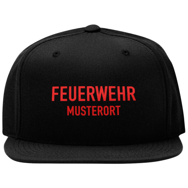 Snap Back Cap Unisex | Feuerwehr Classic mit Ortsname Basic Schwarz