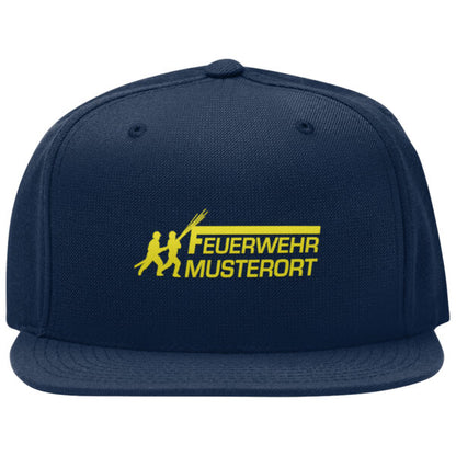 Snap Back Cap Unisex | Feuerwehr Angriff mit Ortsname Schwarz