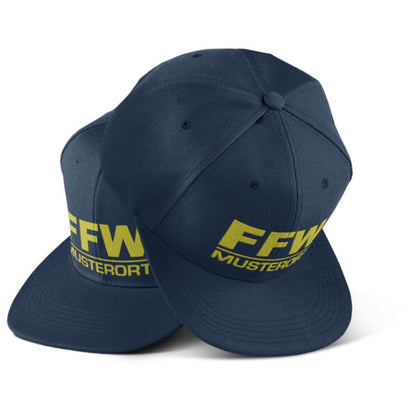 Snap Back Cap Unisex | Freiwillige Feuerwehr Balken mit Ortsname Navy