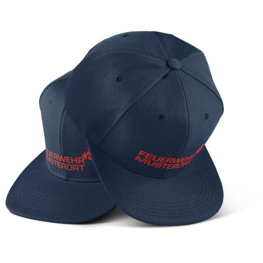 Snap Back Cap Unisex | Feuerwehr Flamme mit Ortsname Navy