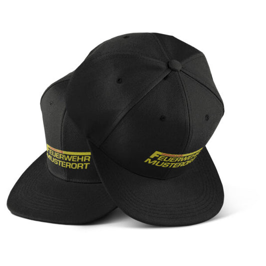 Snap Back Cap Unisex | Freiwillige Feuerwehr mit Ortsname Schwarz