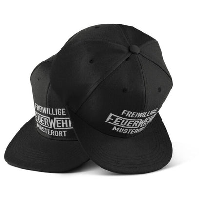 Snap Back Cap Unisex | Freiwillige Feuerwehr mit Ortsname Schwarz