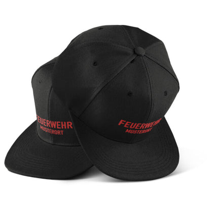 Snap Back Cap Unisex | Feuerwehr Classic mit Ortsname Basic Schwarz