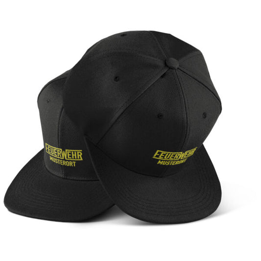 Snap Back Cap Unisex | Feuerwehr mit Ortsname Schwarz